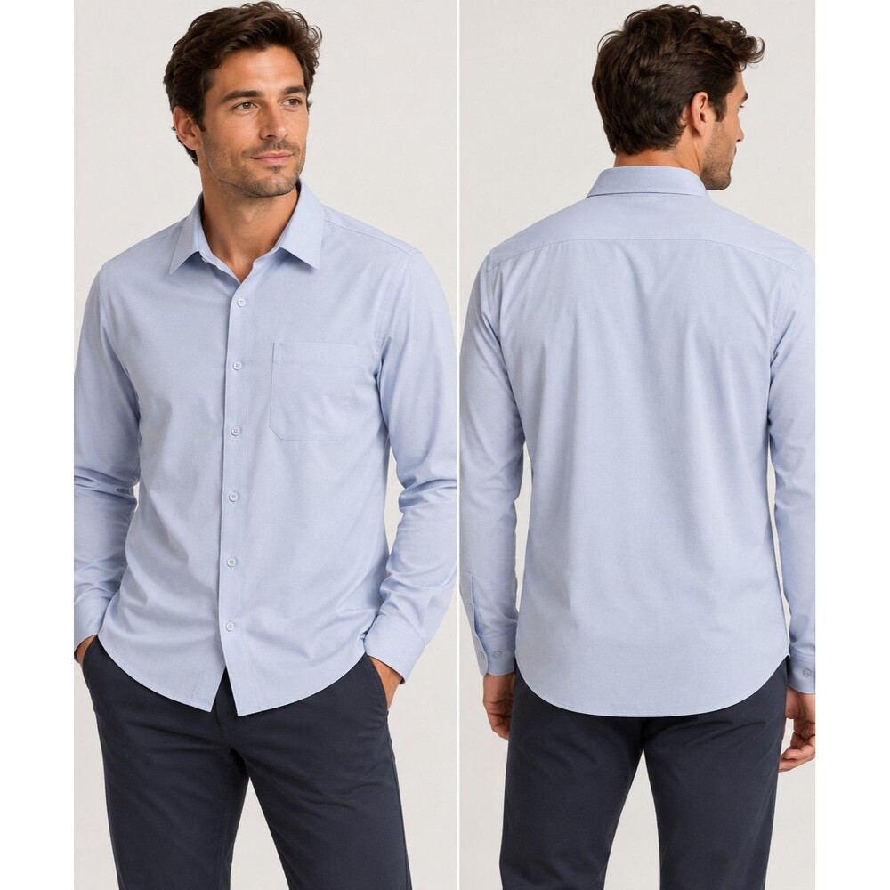 Lululemon Commission Long Sleeve Shirt Men’s Large Light Blue Button Down NEW